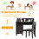 Costway 60829715 Kids Wooden Writing Furniture Set with Drawer and Storage Cabinet-Dark Brown