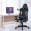 Costway 27319568 Reclining Swivel Massage Gaming Chair with Lumbar Support-Blue