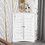 Costway 56793241 Adjustable Corner Storage Cabinet with Shutter Doors-White