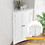 Costway 56793241 Adjustable Corner Storage Cabinet with Shutter Doors-White