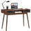 Costway 91806354 Stylish Computer Desk Workstation with 2 Drawers and Solid Wood Legs-Walnut
