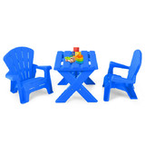 Costway 51846203 3-Piece Plastic Children Table Chair Set-Blue