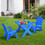 Costway 51846203 3-Piece Plastic Children Table Chair Set-Blue