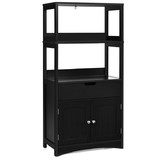 Costway 39784065 Bathroom Storage Cabinet with Drawer and Shelf Floor Cabinet-Black