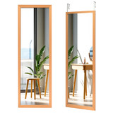 Costway 13708954 Wood Frame Full Length Hanging Mirror-Golden