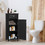Costway 86753419 Wooden Storage Free-Standing Floor Cabinet with Drawer and Shelf-Black
