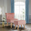 Costway 98640721 Modern Accent Chair Ottoman Set with Footstool-Pink