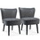 Costway 92360158 Set of 2 Upholstered Modern Leisure Club Chairs with Solid Wood Legs-Gray