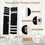 Costway 56031928 Mirrored Standing Jewelry Cabinet Storage Box-White
