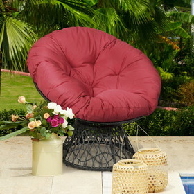 Costway 28193546 Rattan Papasan Chair Ergonomic 360-degree Swivel Soft Cushion Garden-Burgundy