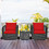 Costway 36207958 3 Pieces Patio Wicker Conversation Set with Cushion-Red