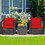 Costway 36207958 3 Pieces Patio Wicker Conversation Set with Cushion-Red