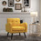 Costway 78314260 Modern Upholstered Comfy Accent Chair Single Sofa with Rubber Wood Legs-Yellow