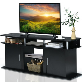 Costway 76859042 63" TV Entertainment Console Center with 2 Cabinets-Black
