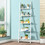 Costway 07319285 5-Tier Wall-leaning Ladder Shelf  Display Rack for Plants and Books-White