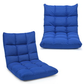 Costway 56013942 14-Position Adjustable Folding Lazy Gaming Sofa-Blue