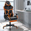 Costway 57940321 Reclining Racing Chair with Lumbar Support Footrest-Orange