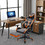 Costway 57940321 Reclining Racing Chair with Lumbar Support Footrest-Orange