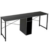 Costway 03162548 79 Inches Multifunctional Office Desk for 2 Person with Storage-Black