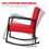 Costway 45308927 Patio Rattan Rocker Outdoor Glider Rocking Chair Cushion Lawn-Red