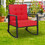 Costway 45308927 Patio Rattan Rocker Outdoor Glider Rocking Chair Cushion Lawn-Red