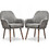 Costway 15867432 Set of 2 Fabric Upholstered Accent Chairs with Wooden Legs-Gray