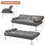 Costway 28543960 Convertible Folding Futon Sofa Bed Fabric with 2 Cup Holders-Light Gray