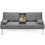 Costway 28543960 Convertible Folding Futon Sofa Bed Fabric with 2 Cup Holders-Light Gray