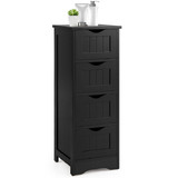 Costway 53061729 4-Drawer Freestanding Floor Cabinet with Anti-Toppling Device-Black