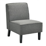Costway 50193786 Single Fabric Modern Armless Accent  Sofa Chair with Rubber Wood Legs -Gray