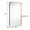Costway 63219748 32" x 20" Metal Frame Wall-Mounted Rectangle Mirror-Golden
