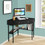 Costway 74582169 Space Saving Corner Computer Desk with 2 Large Drawers and Storage Shelf-Black
