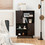 Costway 58607219 Sideboard Storage Cabinet with Door Shelf-Espresso
