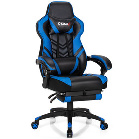 Costway 86279530 Adjustable Gaming Chair with Footrest for Home Office-Blue