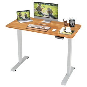 Costway 72810345 Electric Height Adjustable Standing Desk with Memory Controller-Coffee