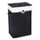 Costway 07658312 Rectangle Bamboo Hamper Laundry Basket Washing Cloth Bin Storage Bag Lid 3 color-Black