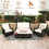 Costway 89175624 5 Pieces Patio Rattan Sofa Set with Cushion and Ottoman-Off White