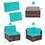 Costway 73265849 6 Pieces Patio Rattan Furniture Set with Cushions and Glass Coffee Table-Turquoise