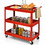 Costway 50674892 3-Tier Utility Cart Metal Mental Storage Service Trolley-Red