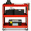 Costway 50674892 3-Tier Utility Cart Metal Mental Storage Service Trolley-Red
