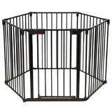 Costway 97143685 6 Panel Wall-mount Adjustable Baby Safe Metal  Fence Barrier-Black