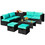 Costway 60532897 8 Pieces Patio Rattan Storage Table Furniture Set-Turquoise