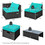 Costway 60532897 8 Pieces Patio Rattan Storage Table Furniture Set-Turquoise