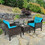 Costway 71840263 3 Pcs Outdoor Patio Rattan Conversation Set with Seat Cushions-Turquoise