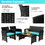 Costway 59248671 4 Pieces Patio Rattan Cushioned Furniture Set-Turquoise