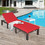 Costway 40627139 Outdoor Rattan Adjustable Cushioned Chaise-Red