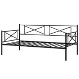 Costway 52987601 Metal Daybed Twin Bed Frame Stable Steel Slats Sofa Bed-Black
