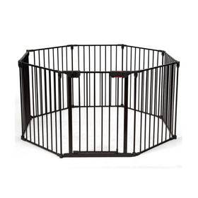 Costway 61750329 Adjustable Panel Baby Safe Metal Gate Play Yard-Black