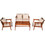 Costway 67983250 4 Piece Acacia Wood Patio Rattan Furniture Set