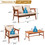 Costway 67983250 4 Piece Acacia Wood Patio Rattan Furniture Set